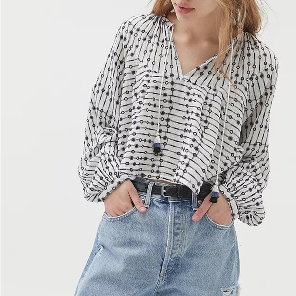 UO Dylan Ricamato Boho Top